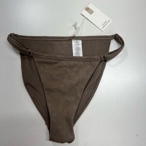Good American Shine Perfect Fit Bikini Bottom Latte Taupe Brown New With Tags L